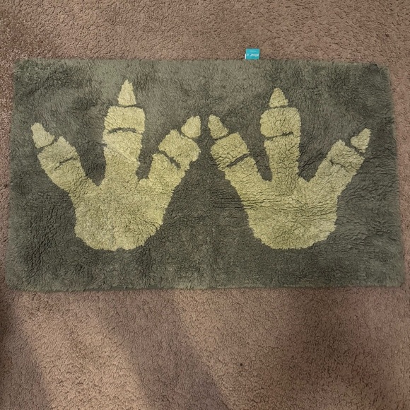 Dinosaur Bath Rug Kids Aqua Green Tufted Cotton Mat 20”x34” Pillowfort - Picture 1 of 7